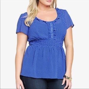 TORRID TOP EMPIRE POLKA DOTS
